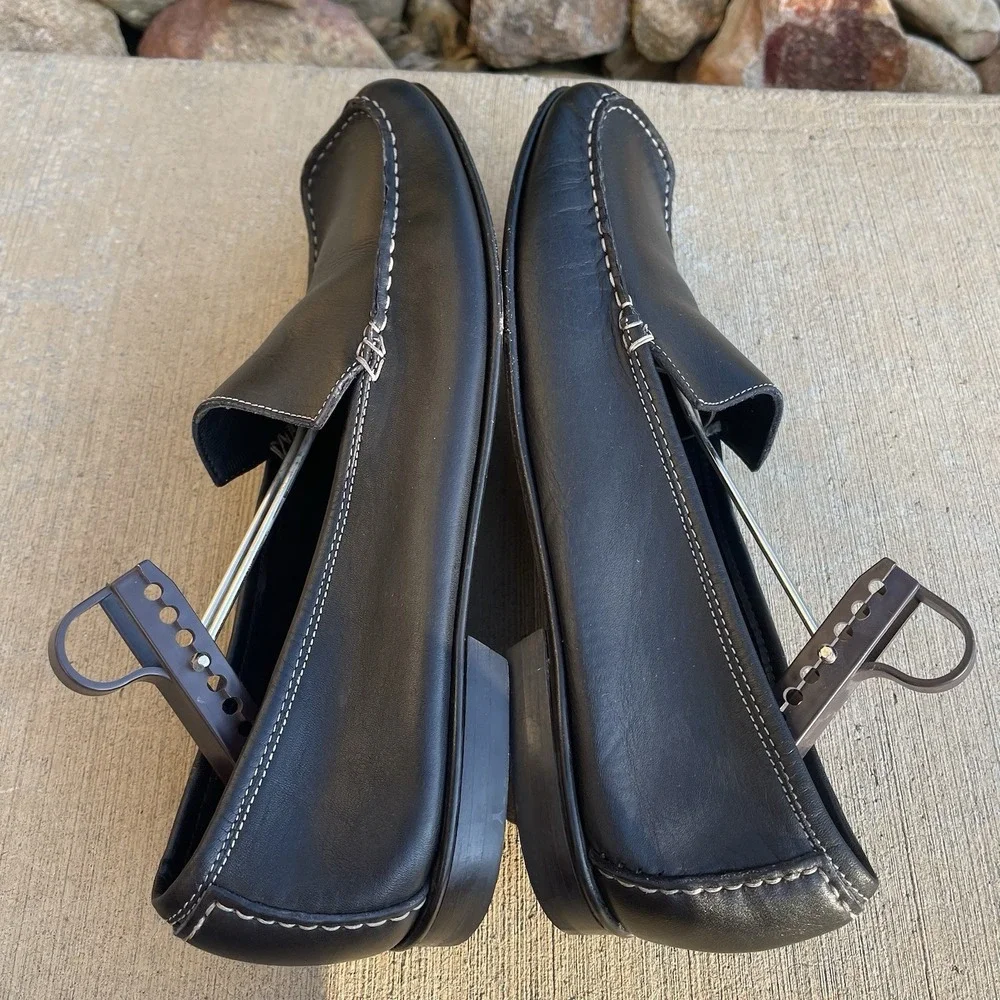 Donald J. Pliner Men's Black Leather Driving Loafers US 11.5 Shoes Made In Italy